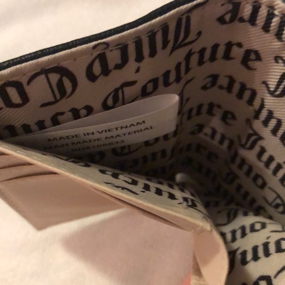 Juicy Couture Liquorice Black Pink League Double Sided Trifold Wallet NWT - Picture 13 of 16
